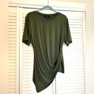 Karen Cane Women's Short Sleeve Drape Top, Olive, XL, NWT